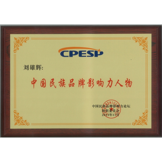 中国民族品牌影响力人物  